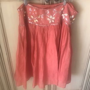 Sutton Studio linen coral skirt